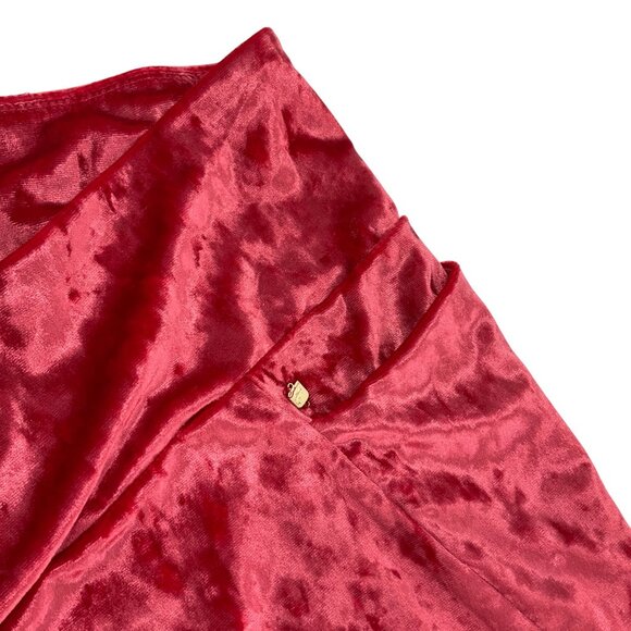 Fabletics Crushed Velour Crossover Leggings plus 3X Red Stretchy High Waist - Picture 8 of 10